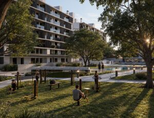 Gimnasio al aire libre en el parque